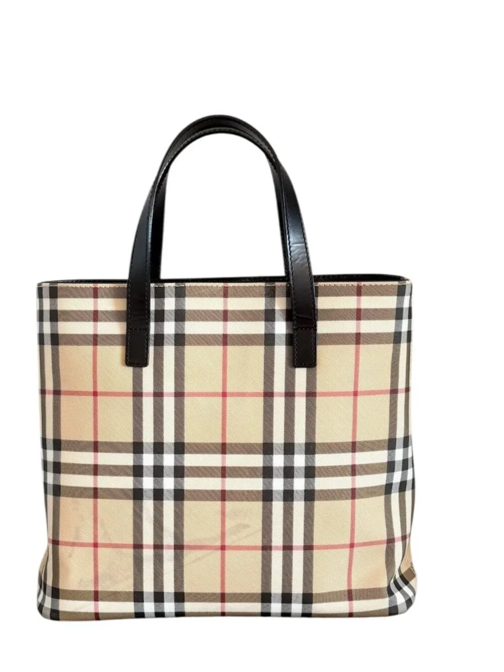 Burberry Nova Check Coated Canvas Tote Bag & Thomas Bear Bag Charm Keychain
